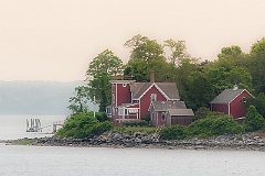 Conanicut Island Light with Hazy Sunset 2